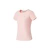 Li Ning Training Series Solid Color Round Neck Pullover Short Sleeve T-Shirt Women Tops Light-Cherry-Blossom-Pink ATSSA12-1