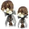 Baramoly Hair Ornament for and Features a Tulle Small Braided White Japanese Faux Gold and Japanese Perfect for and Hakama Coming-of-Age Ceremonies,