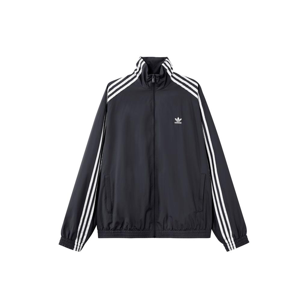 Adidas Originals Adilenium Oversized Track Jacket With Three-Stripes Colorblock Women Tops Black IV9339