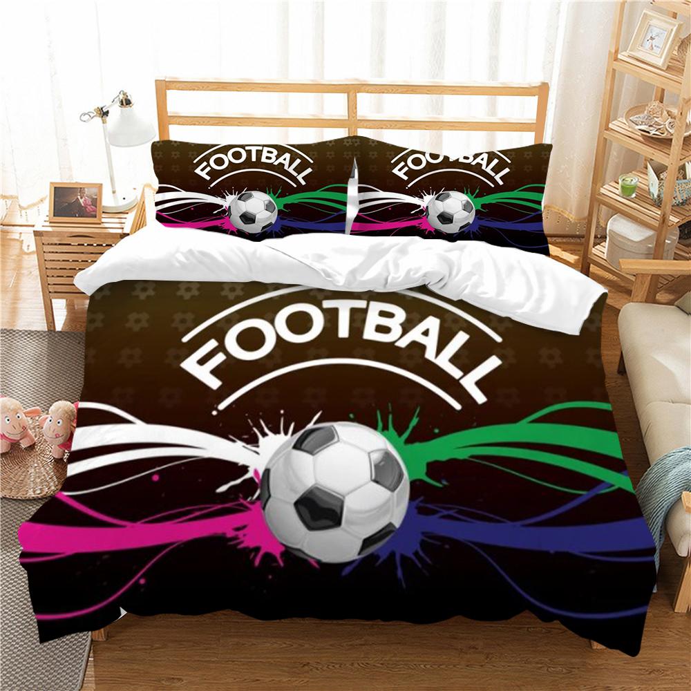Комплект постельного белья 2/3 шт. пододеяльник, пододеяльник с 3D футбольным принтом, домашнее постельное белье, полиэстер, микрофибра, моющийся для спальни