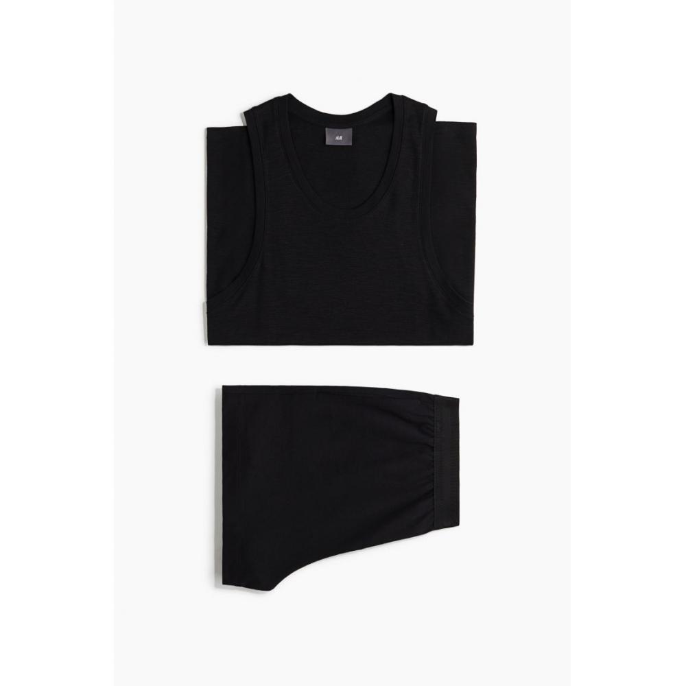 HM Пижама без рукавов Топ Шорты Черный