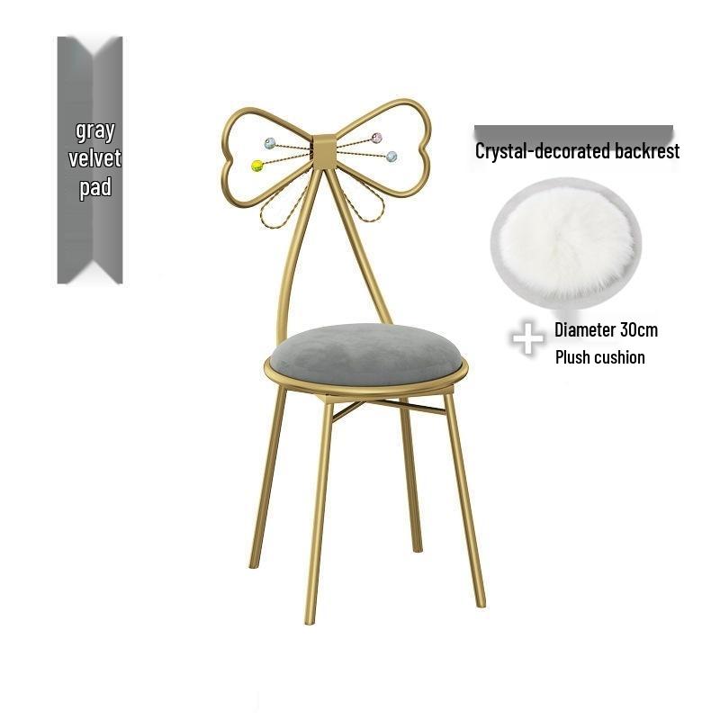 Принцесса Бабочка Стул для Макияжа со Съемной Спинкой - Идеально подходит для Маленьких Спален в Квартирах и Туалетных Зон