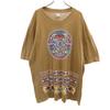 OLD 90s Native Pattern Short Sleeve T-shirt Brown Single Stitch Men's Used