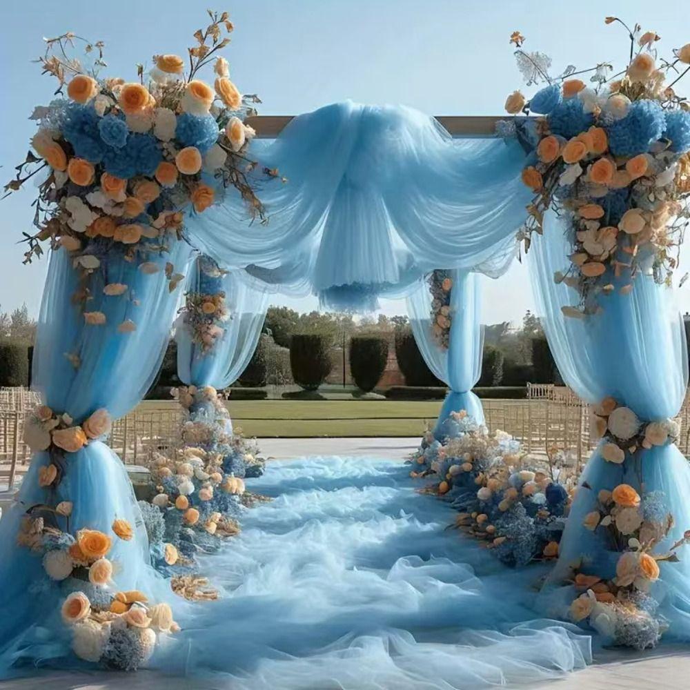Width 160CM Wedding Tulle Arch White Pink Backdrop Fabric Arch Draping Fabric Wedding