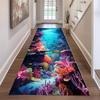 Ковровая дорожка на морскую тематику 3D-визуализация Коралловый риф Рыбы Морская звезда Медуза Принт Нескользящий ковер для прихожей Гостиной Напольный декор
