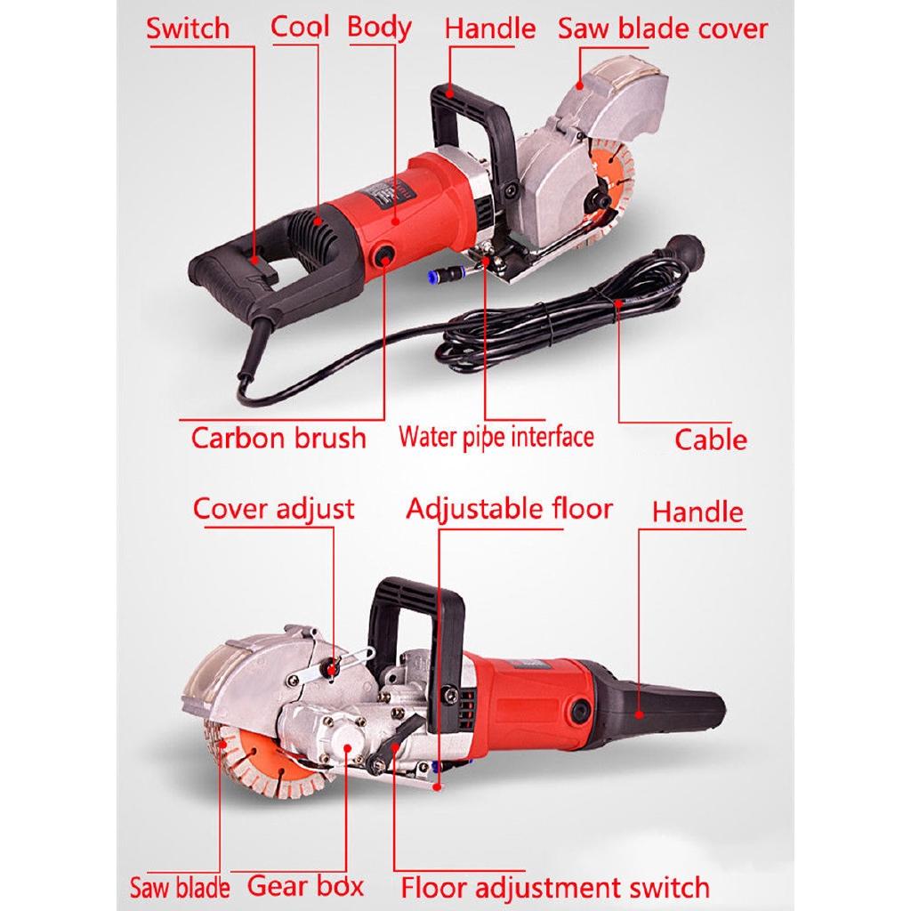 Электрические штроборезы Машина для нарезки пазов Машина для штробления стен 220 В Машина для штробления для гранита, мрамора, стали, бетона 4500 Вт