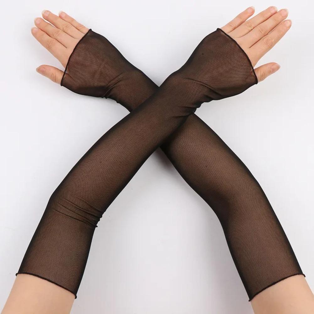 Fingerless Sun Protection Sleeves Thin Long Sleeves Fashion Mesh Sleeves Summer
