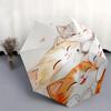 Cats, Cute Automatic Folding Umbrella  8 Ribs, Durable Iron Frame, Bright Color Pattern Compact Travel Umbrella, Suitable for Outdoor, Beach