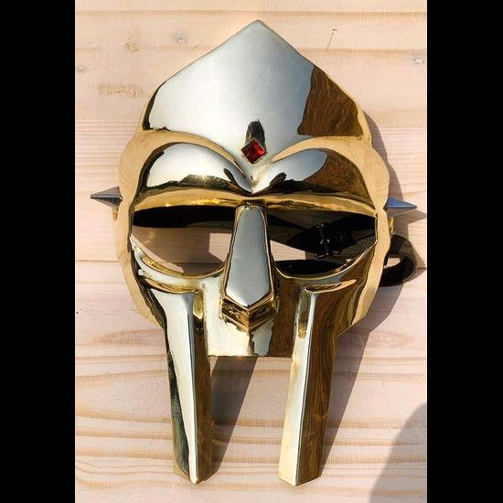 Новая маска гладиатора MF Doom Mad-villain, золотая отделка, выкованная вручную, Doom Mask | Гладиаторская хип-хоп-маска, новое издание, подарок