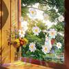 6/12 PCS Daisy Pattern Glass Decals Double-Sided Sun Catchers Window Stickers Mirror Decoration