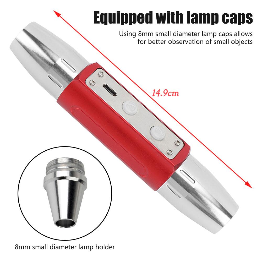 Экспертный фонарь для идентификации нефрита, 6 светодиодов, белый/желтый/красный/синий/365 нм/395 нм УФ-фонарик Ультрафиолетовые драгоценные камни Ювелирные изделия Детектор янтаря