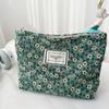 Corduroy Makeup Bags for Women Floral Print Cosmetic Bag Pencil Case Travel Toiletry Bag Storage Bag Organizer Beauty Case