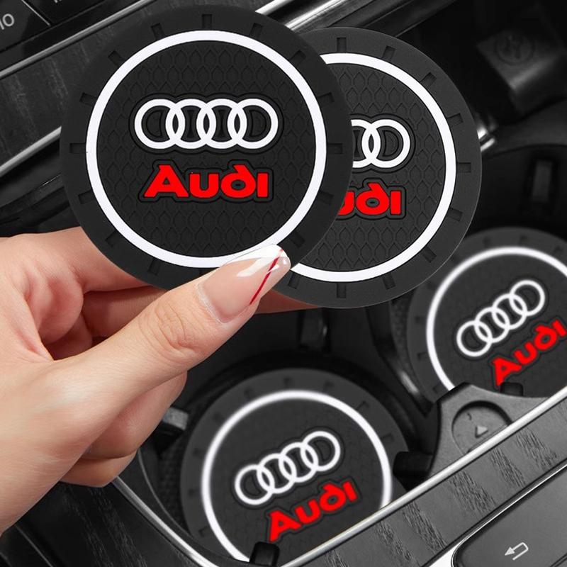 AQ1 2Pcs Car Coaster Water Cup Bottle Holder Anti-slip Pad Mat For Z1 A3 A4 A5 A6 A7 A1 A2 Q3 Q4 Q5 Q7 S3 S4 S5 S6 RS3 RS4 RS5 TT