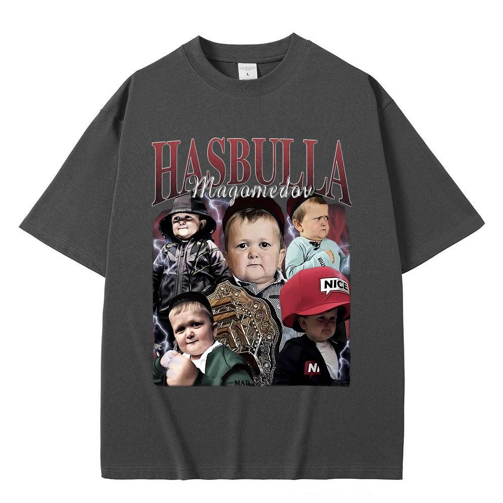 Винтажная графическая футболка King Hasbulla Magomedov для мужчин и женщин, повседневная футболка оверсайз с круглым вырезом, летняя мужская забавная футболка в подарок для фанатов