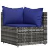 VidaXL Garden Lounge Set 3 Pcs with Cushions Grey Wicker, Outdoor Lounge Set, Furniture Set 319844