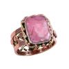 Подарочное кольцо из серебра 925 пробы с натуральным родохрозитом в двух тонах S.8 f2B92