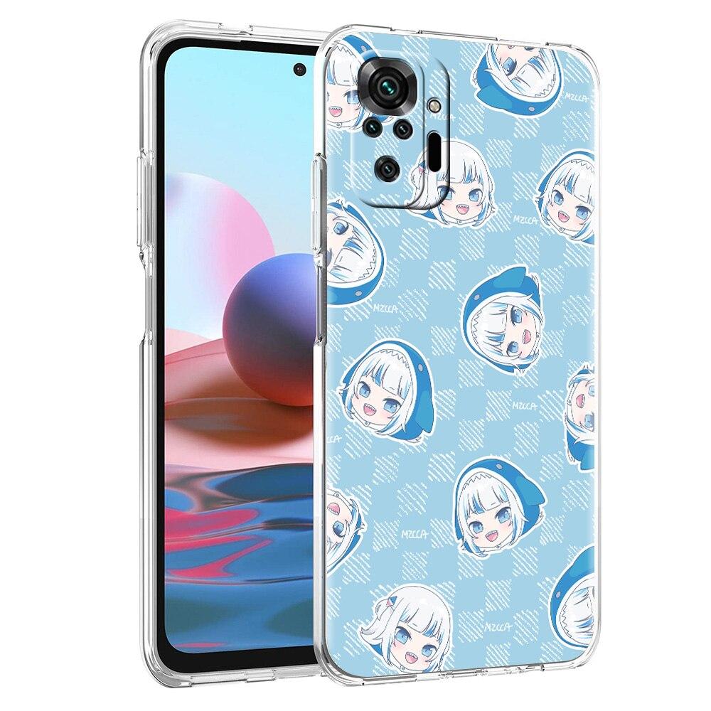 Чехол для телефона для Xiaomi Poco X3 NFC M3 F3 Redmi Note 9S 9 8 10 Pro 7 8T 9C 9A 8A K40 прозрачный чехол аниме Gawr Gura Hololive акула