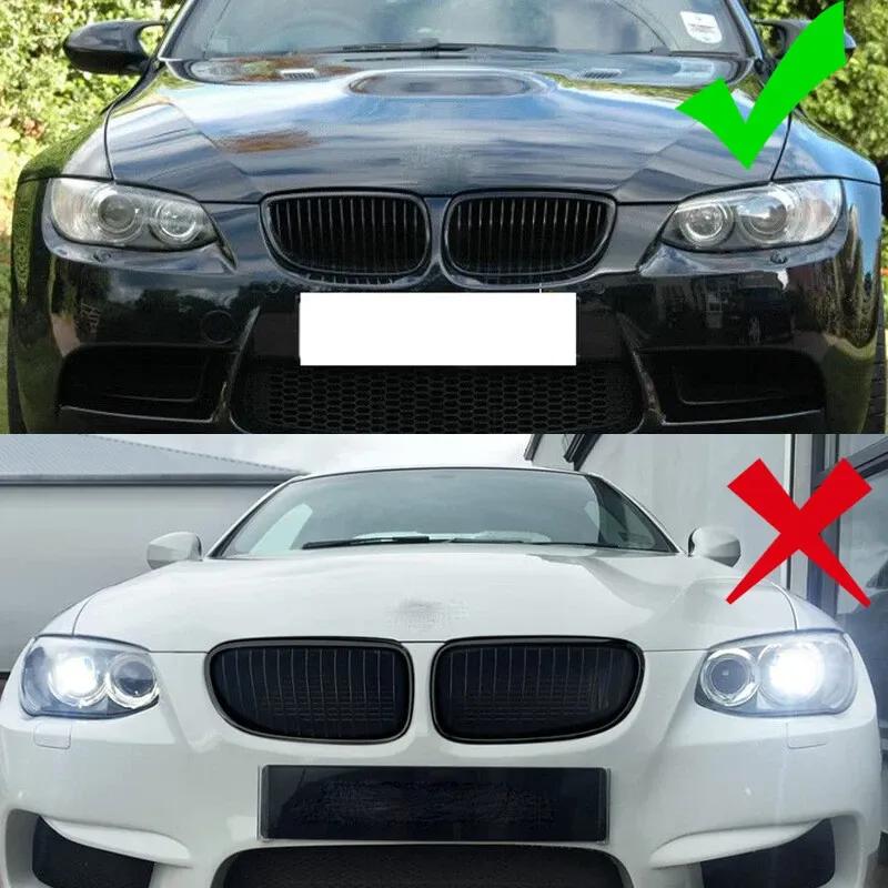 For BMW 3 Series E92 E93 Coupe M3 2008-2010 2x Car ABS Grille Front Kidney Grill Doulbe Line Style 51137157277 51137157278 Parts