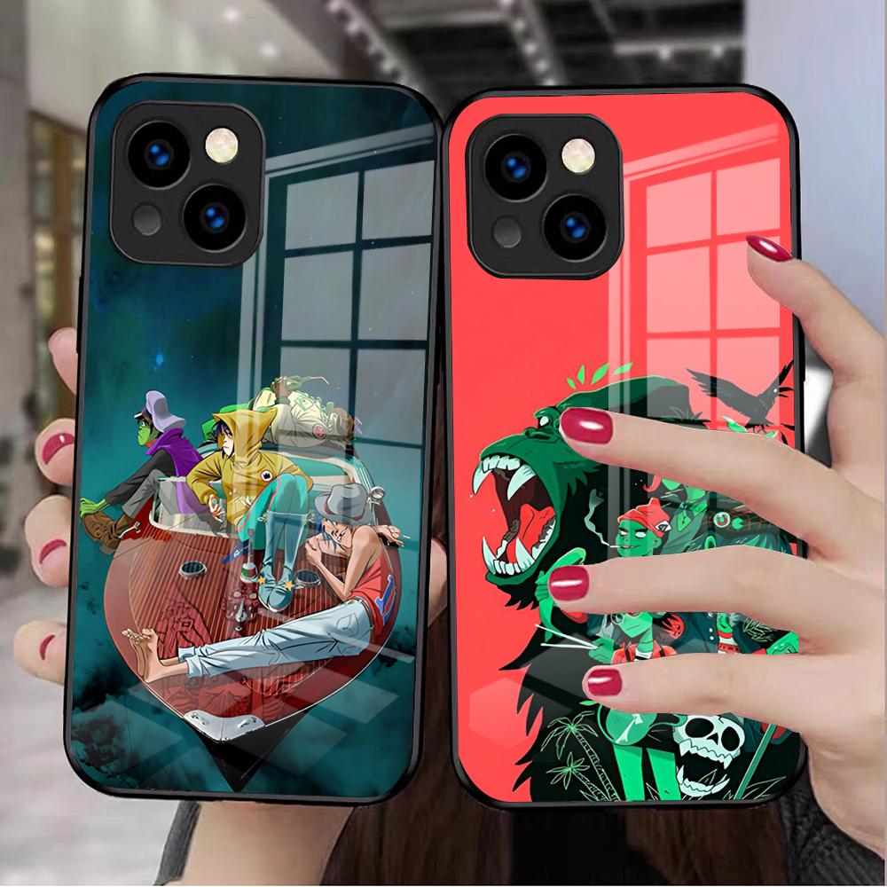GorillazS Band Phone Case For IPhone 17 Pro Max 16 15 14 Pro Max 13 11 X Xs Xr 8 7Plus Glass Cover