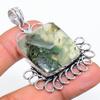 Prehnite Handmade 925 Sterling Silver Gift Jewelry Pendant 2.01" Q7w50