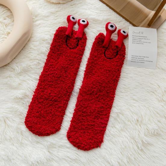 Женские термоноски, пушистые плюшевые сохраняющие тепло, милые противоскользящие средние носки-трубы для повседневного ношения