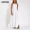 Women's Fashion Casual Cotton and Linen Split Halter Dresses