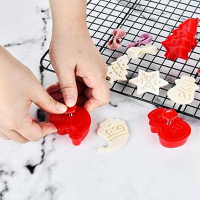 Набор из 4 шт. Рождественских форм для выпечки DIY Елка Снеговик Формочки для печенья Плунжеры для имбирного печенья Помадки Украшения для торта Кондитерские инструменты