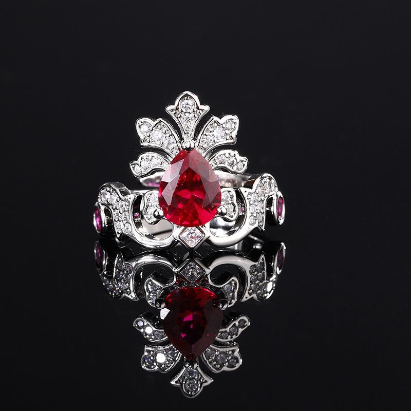 Ювелирное кольцо изумрудного цвета голубиной крови Treasure Crown Универсальное модное пригородное винтажное женское