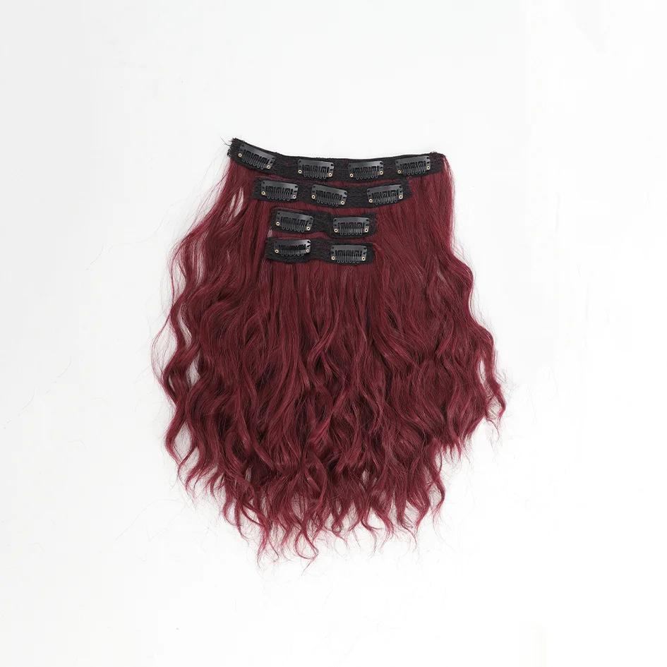 4 шт. наращивания волос 12-дюймовые короткие вьющиеся волнистые волосы Ежедневное наращивание волос для увеличения объема волос