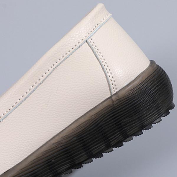 Весенняя повседневная обувь из коровьего сухожилия на мягкой подошве, женские туфли на плоской подошве, нескользящая большая обувь для мам