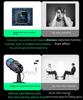 Конденсаторный USB-микрофон V5 RGB — шумоподавление для ПК, мобильных устройств, живого караоке и игр.