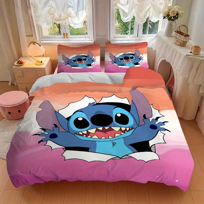 3pcs Stitch Bedding Set, 1 Soft Quilt Cover + 2 Pillowcases, Machine Washable, Suitable for All Seasons, Perfect Gift for Family and Friends