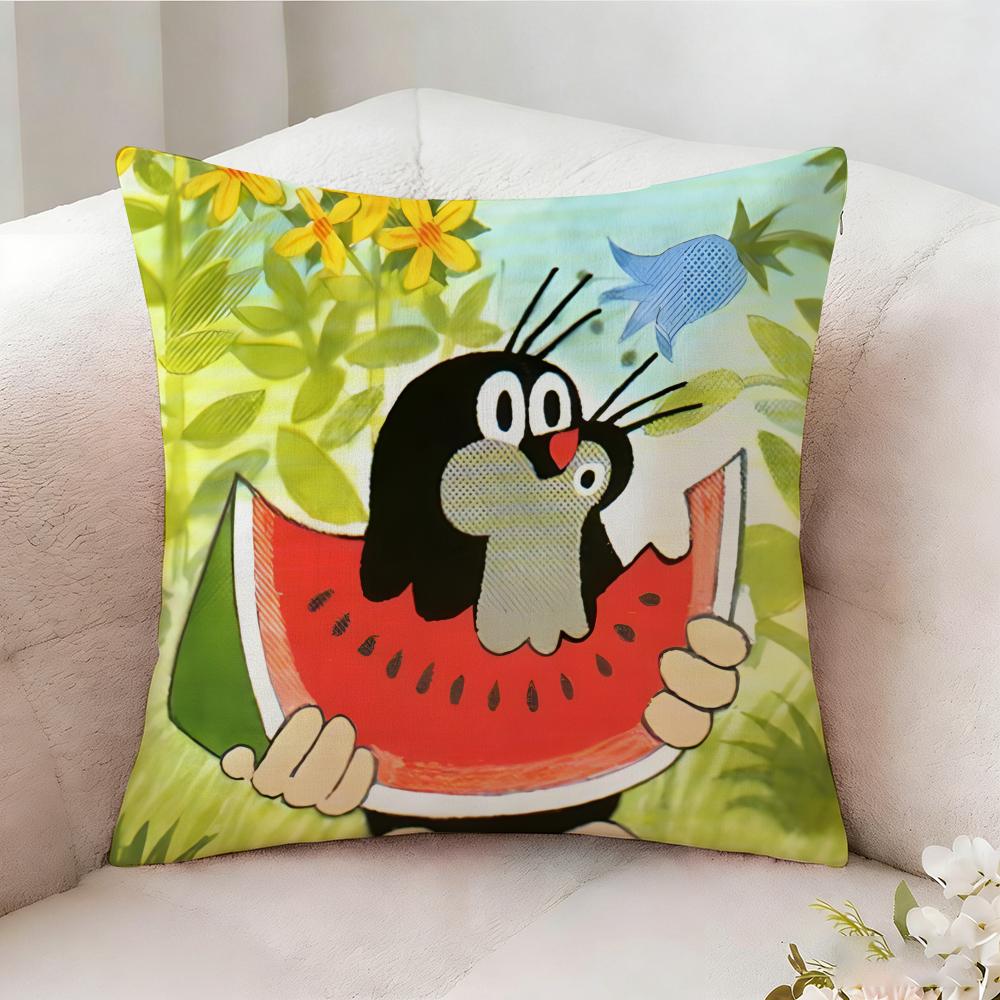The LLittle Mole Anime Pillow Case Pillowcase Doublesided Printed Sofa Cushion Bedroom Headboard Pillow