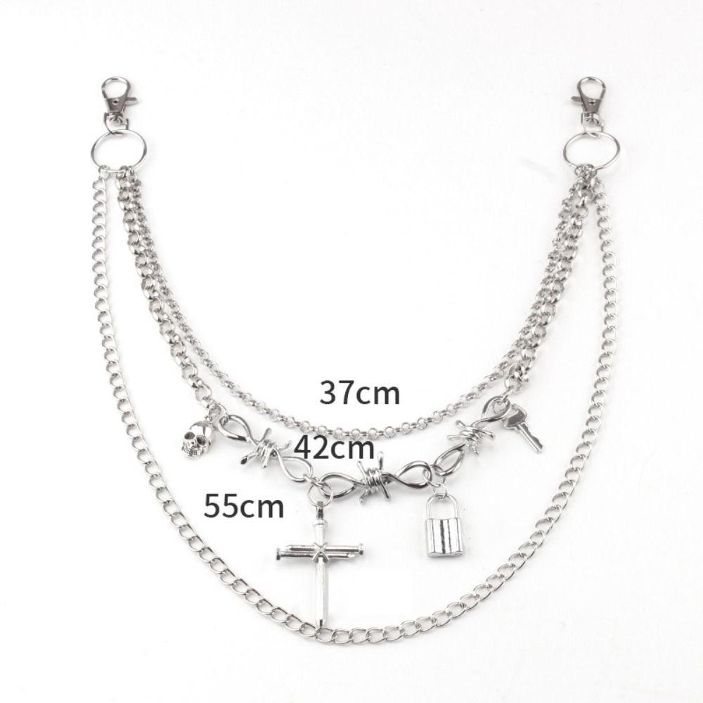 Модная готическая поясная цепь Хип-хоп Металлический сплав Подвеска с кисточкой Цепочка для брюк Y2K Харадзюку Джинсовая цепочка Для женщин Мужчин