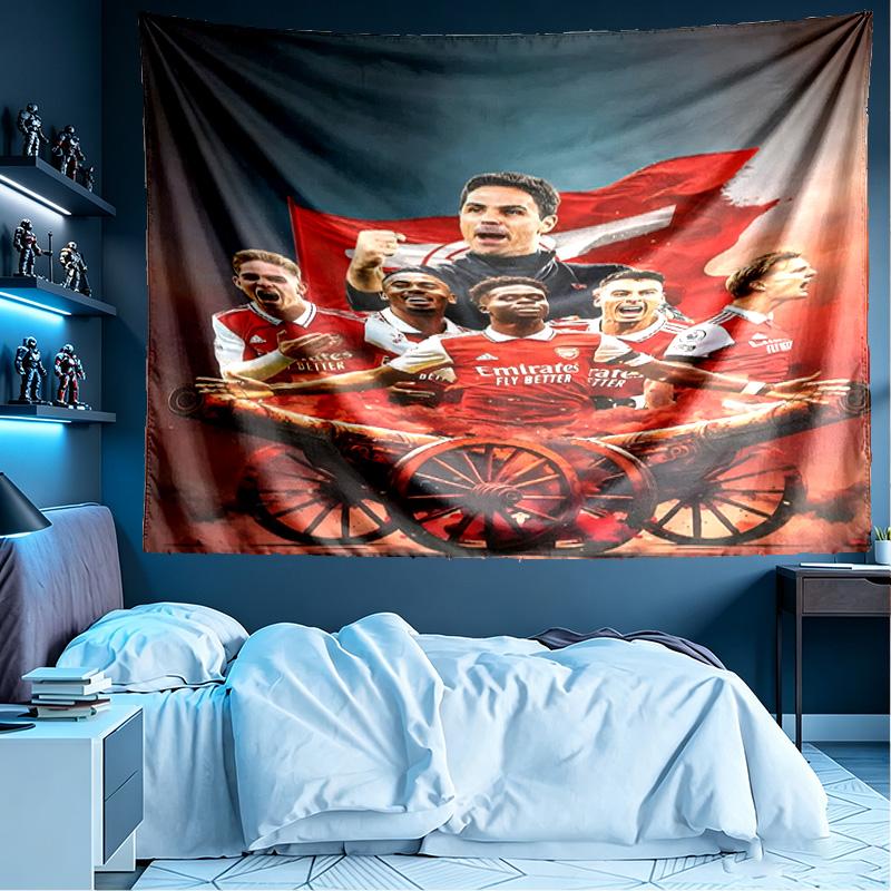 Arsenal F.C Print Tapestry, Lightweight Wall Hanging, for Bedroom, Dorm, Living Room, Home Art Decor - Birthday Christmas Gift for Friends