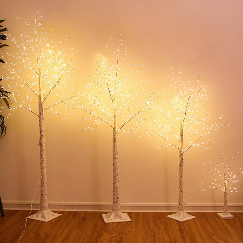 LED Birch Tree Lights: Copper Wire, Multicolor Holiday Decoration for New Year and Christmas