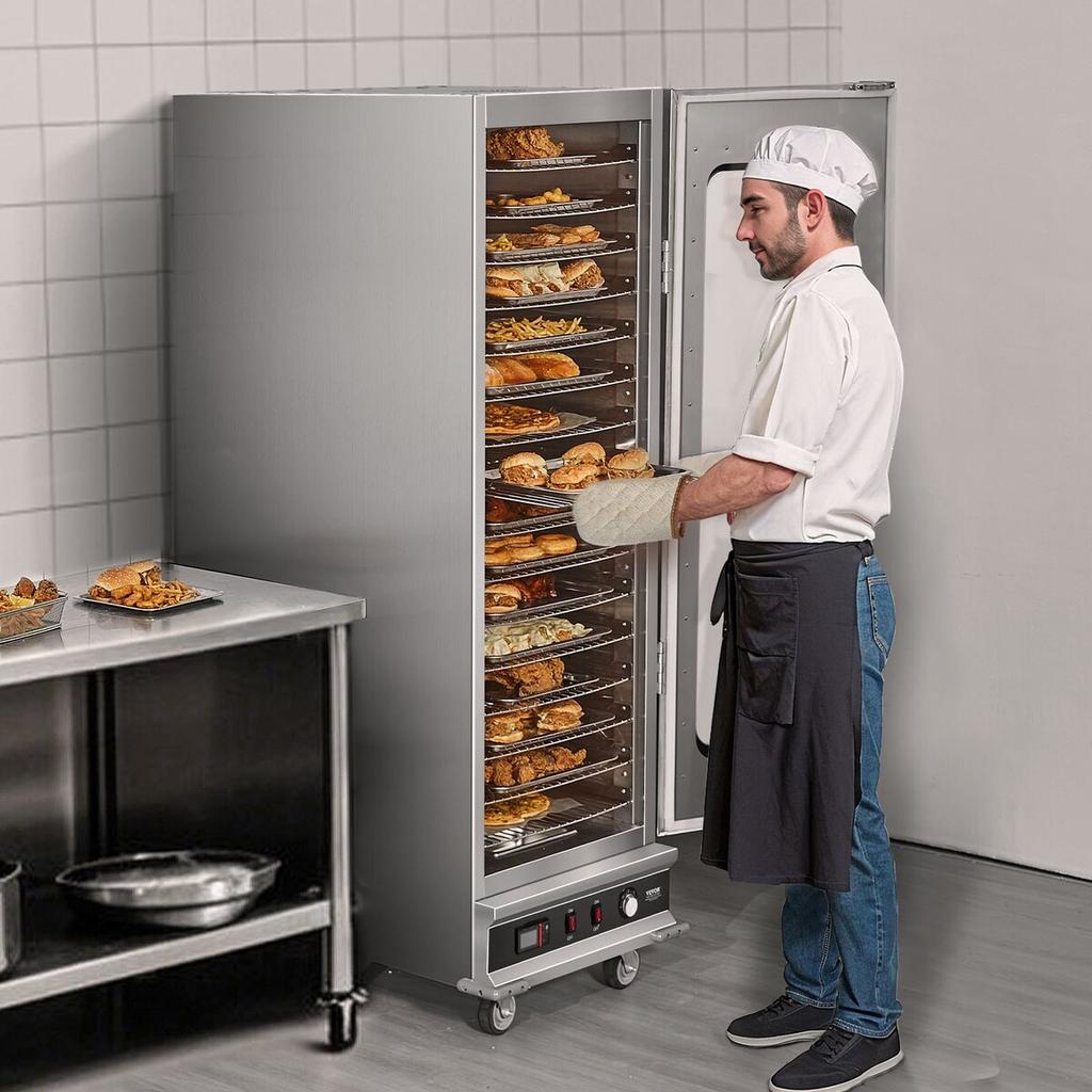 Hot Box Food Warmer 16-Tier Concession Warming Cabinet with Water Tray