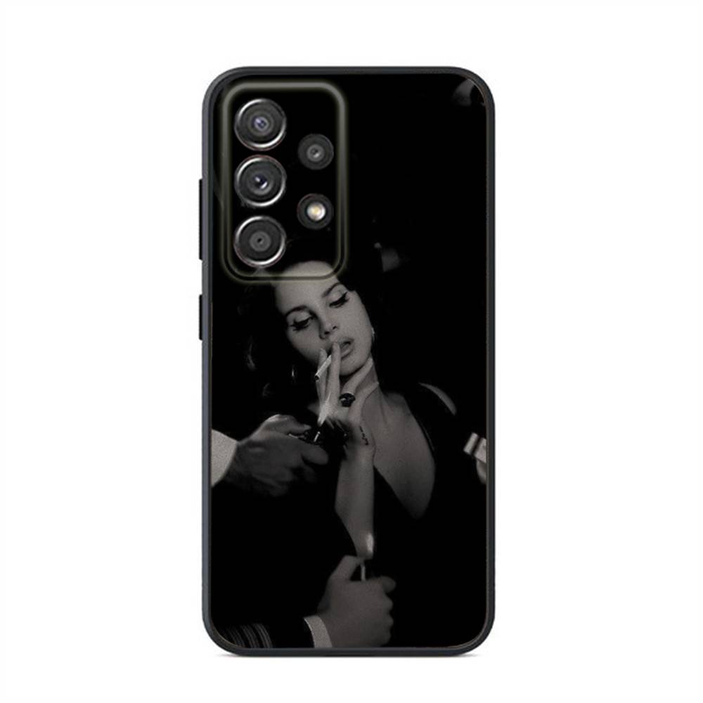 Чехол для телефона Singer Lanas-w-Del-R-Rey для Samsung S24,21,22,23,30,Ultra,20,Plus,Note,10,9, Черный мягкий силиконовый чехол