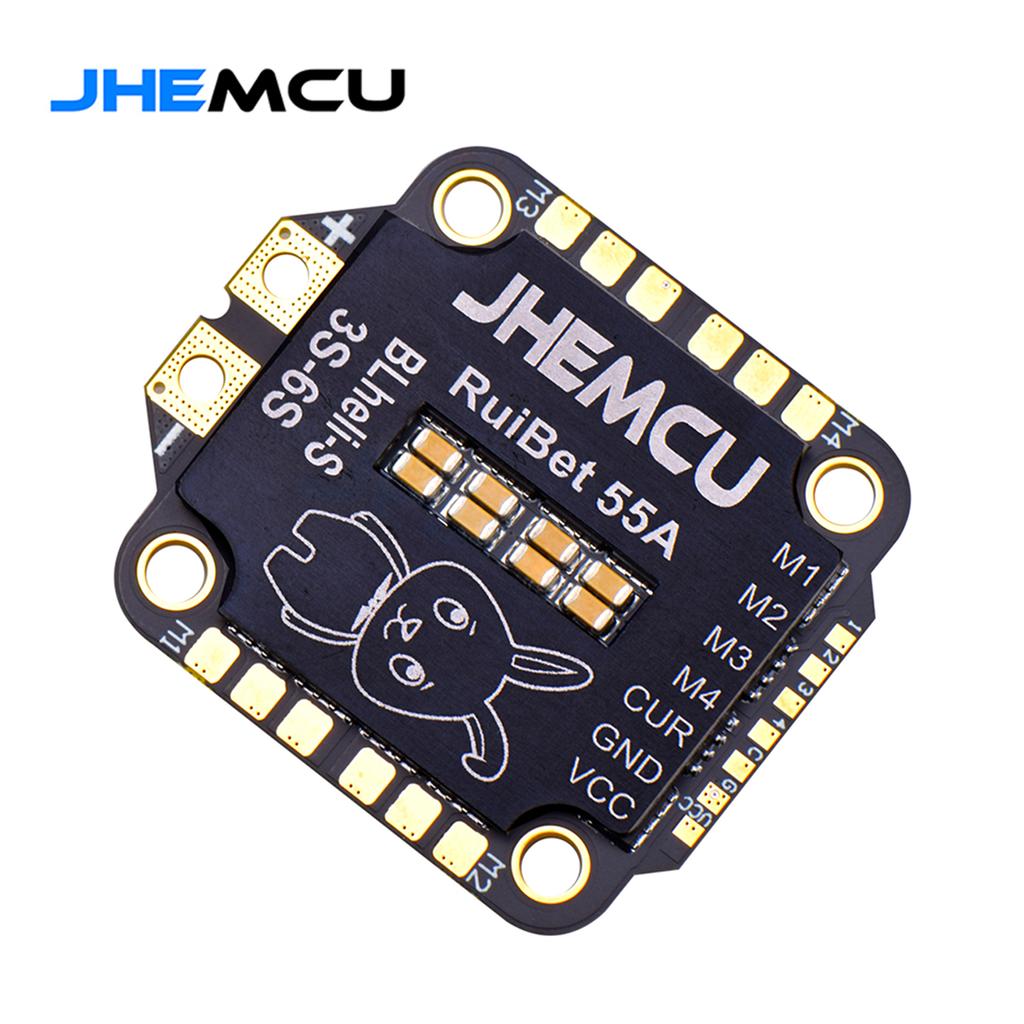 JHEMCU RuiBet 55A BLHELI_S Dshot600 3-6S Бесщеточный регулятор скорости 4 в 1 30X30 мм для полетов FPV вольным стилем