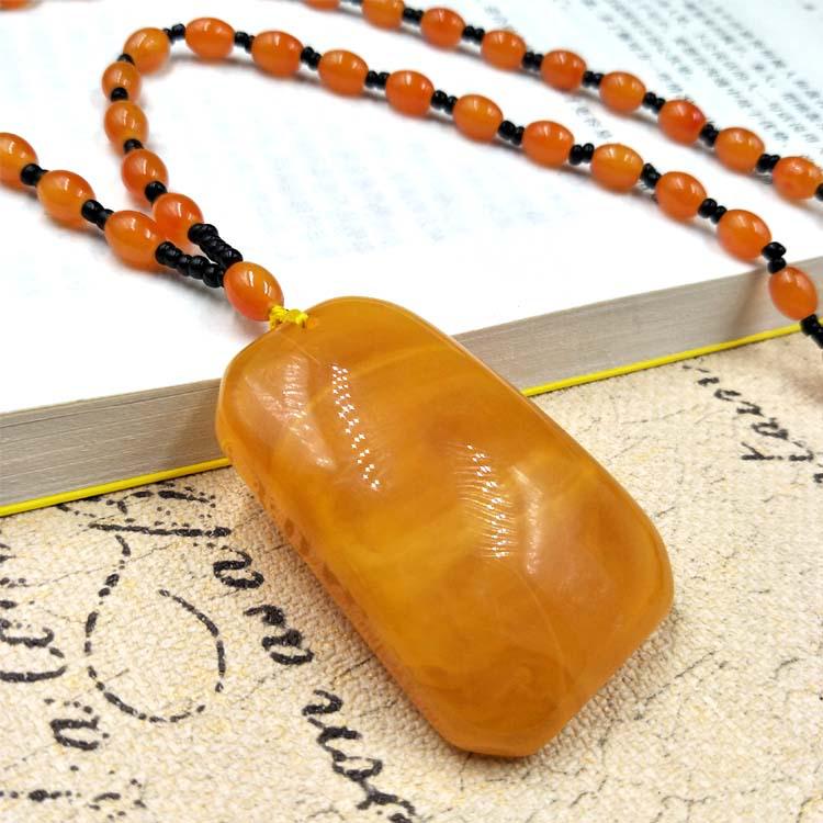 Этнический стиль бисерная подвеска из янтаря цепочка для свитера