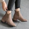 Fashion Booties Woman 2024 Autumn Winter New Chelsea Ankle Boots Fashion  Suede Wedges Slip On Short Boot Mid Heel Plus Size Women Shoes