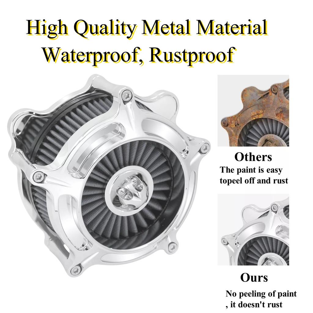 Motorcycles Turbine Air Cleaner Intake Filter Chrome For Harley Sportster XL Touring Softail Dyna EVO & Twin Cam Fatboy FXDLS