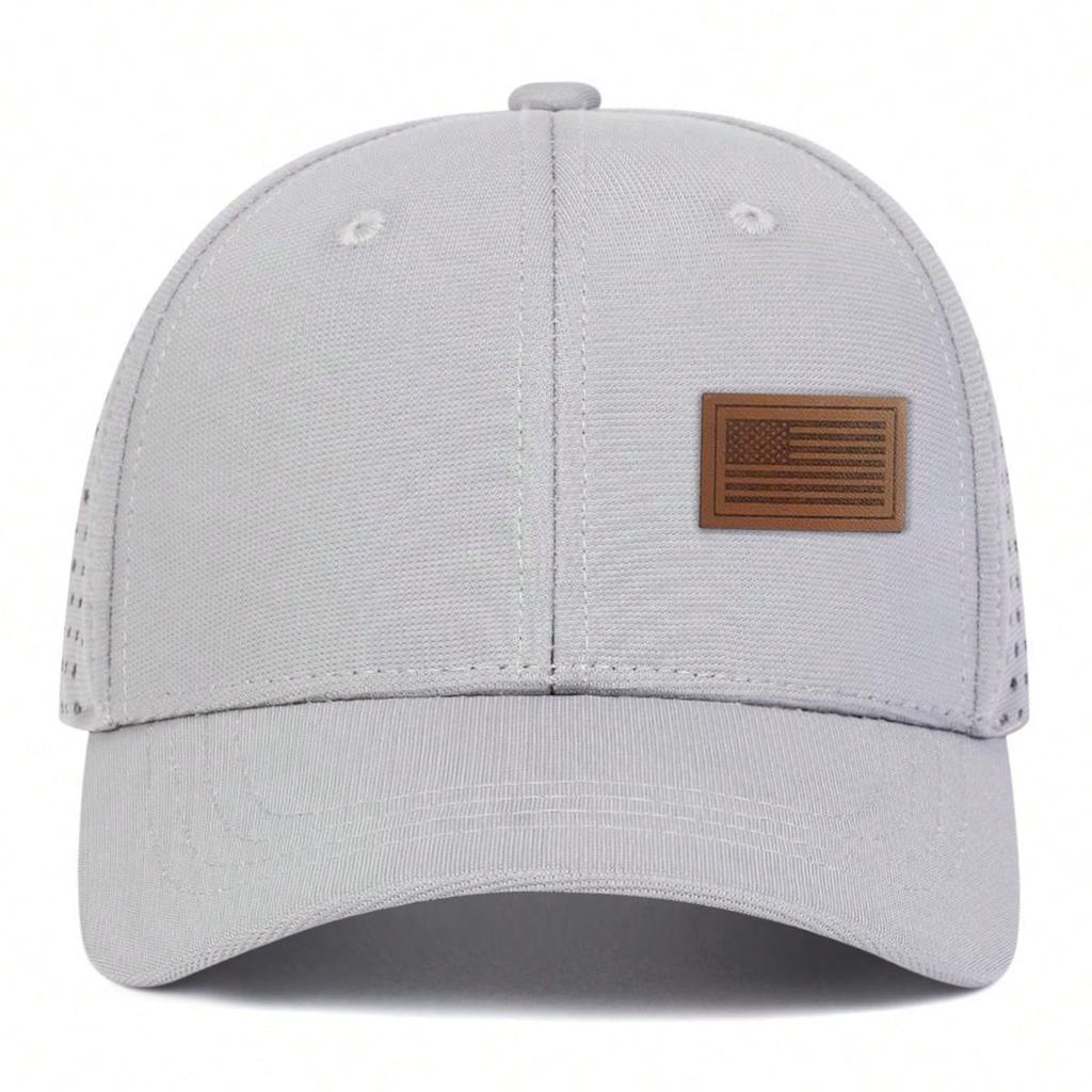 Унисекс Бейсболка с регулируемой лазерной сеткой, украшенная лейблом с американским флагом, кепки в стиле хип-хоп, весна-лето, для занятий спортом на открытом воздухе, для путешествий, для женщин и мужчин