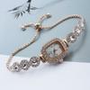 Elegant Small Dial Square Watch Rhinestone Design Women Bracelet Watches Luxury Drawstring Bracelet Female Clock Reloj Mujer