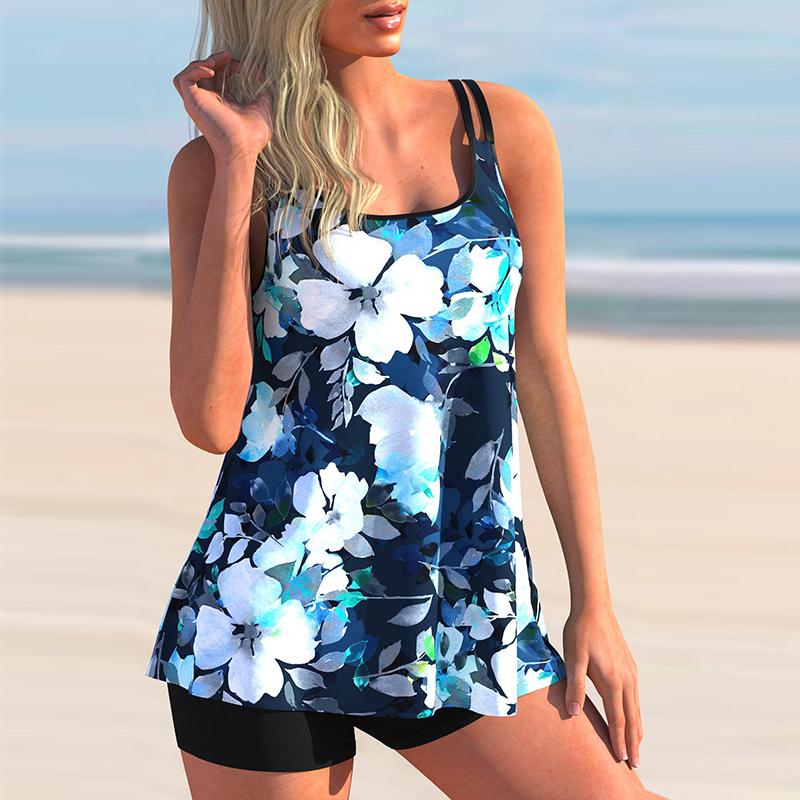 Женский купальник бикини с двойным плечевым ремнем, топ, купальник танкини