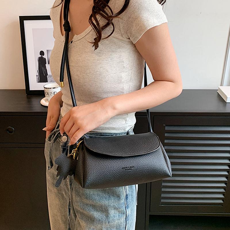 Новая симпатичная сумка через плечо из искусственной кожи с подвеской в виде слона, модные однотонные сумки через плечо, популярные женские сумки