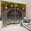 Christmas Baubles Curtains Holiday Decor Window Drapes 2 Panels Merry Xmas Living Room Bedroom Home Decor