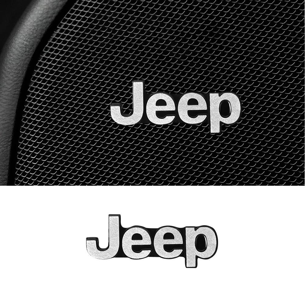 Self-Adhesive 4PCS 3D Aluminum Car Speaker Logo Stickers for Jeep Wrangler Grand Cherokee Compass Auto Interior Decor Accessorie ALP1