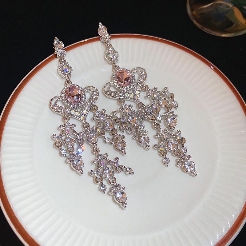 Серьги-кисточки с бриллиантами в виде цветков «Серебряная игла» класса люкс 2025 - Элегантный европейский и американский стиль для женщин