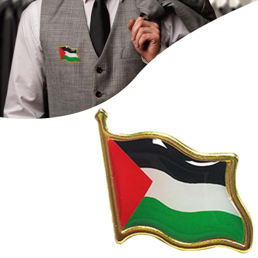 1-20PCS Palestine Flag Pin Badge Stainless Steel Palestineflag Pin Lapel Badge Palestine National Enamel Brooch Badge Armband